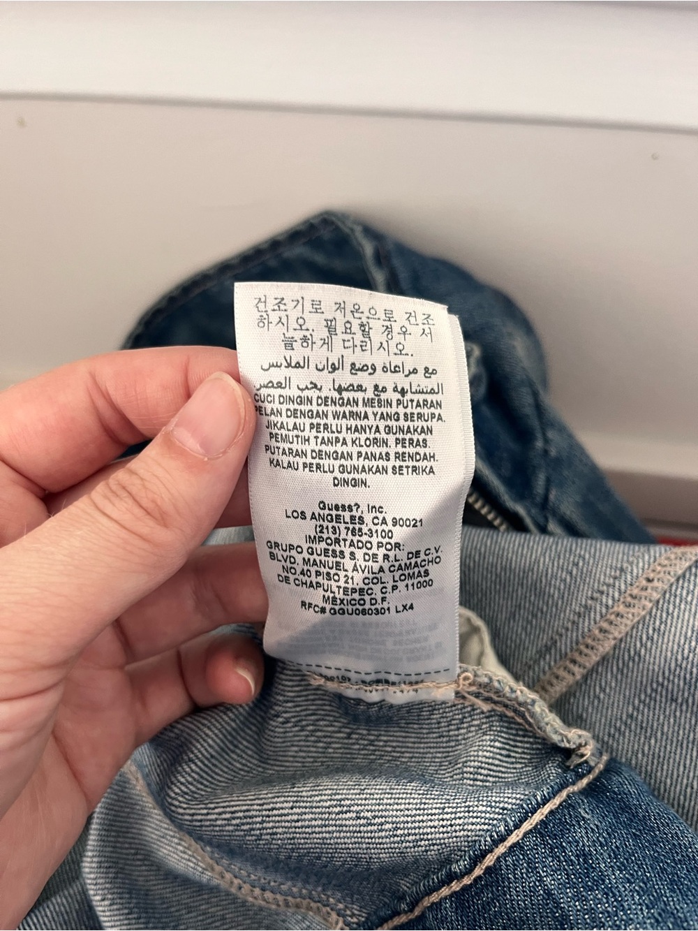 GUESS Light Blue Washed Denim Zip Jacket - Picture 10 of 10